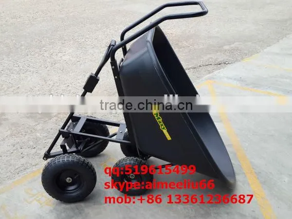 Four Wheels Plastic Tray 130L Wheelbarrow Cart photo-2