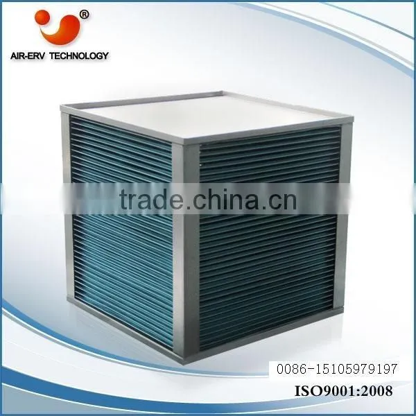 Heating unit air to air heat exchanger with air condition for plates