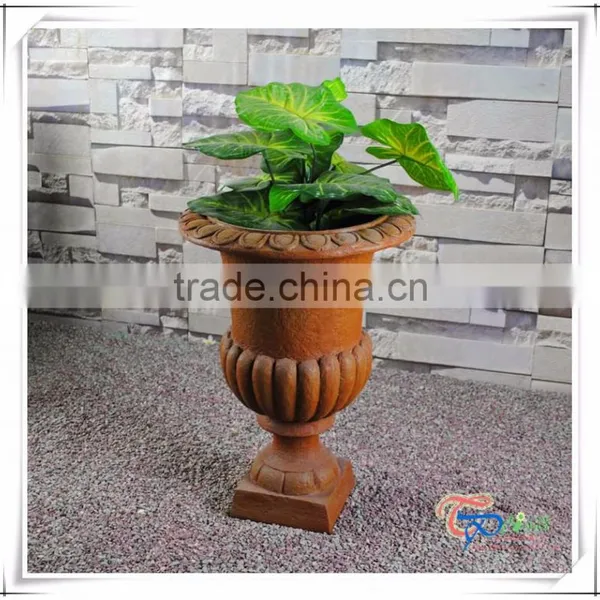 Nature Rust Front Door Fiberglass Flower Cup And Saucer Planter photo-4