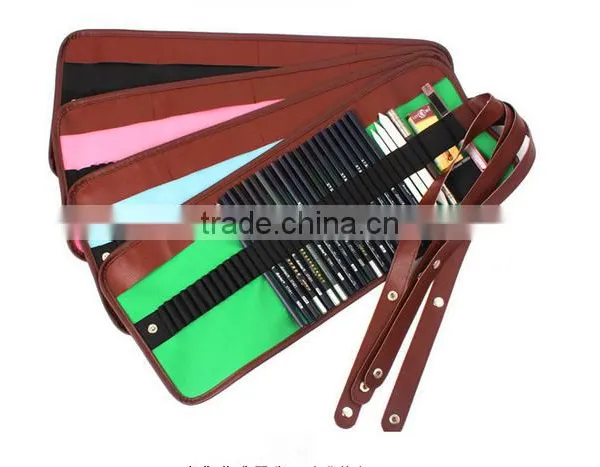Factory Wholesale Drawing Sketching 36 Pieces Canvas Roll Up Pencil Case photo-4