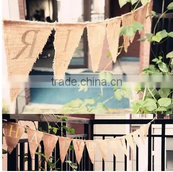 Happy Birthday Decorative Jute Flag Banner photo-3