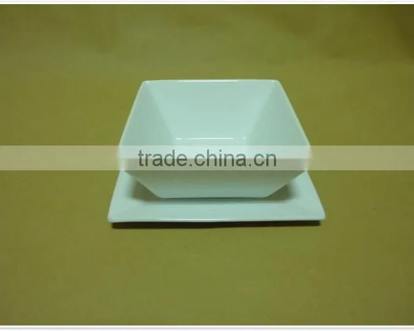 Wholesale China Cheap Stocked White Porcelain Ceramic Soup Bowl With Dish photo-5
