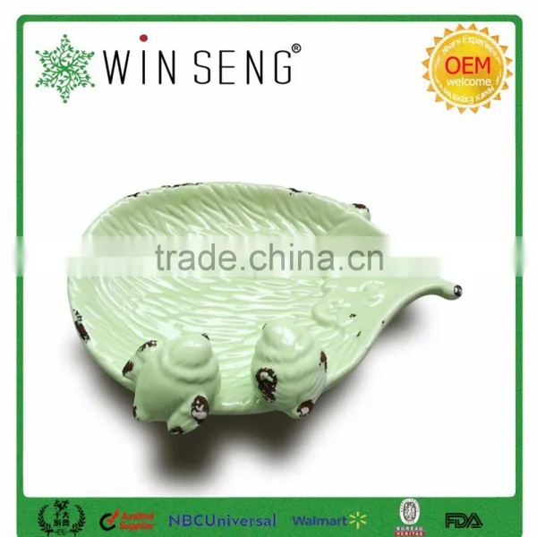 Hedgehog Shape Ceramic Cute Bird Feeder Plate photo-2
