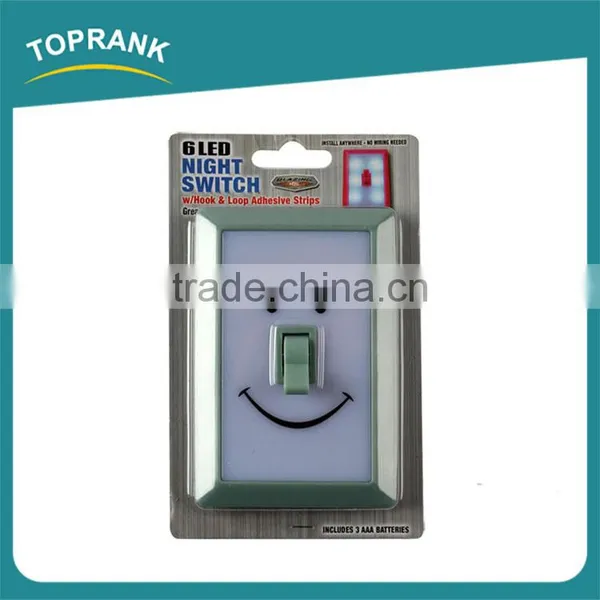 New Design Decoration Kids Room Smile Wireless 6 Led Switch Night Light With Hook & Loop Adhesive Strips photo-2