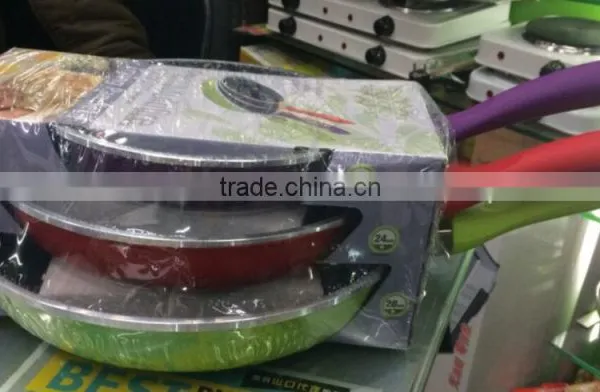 3pcs Imitation of die-casting aluminum fry pan