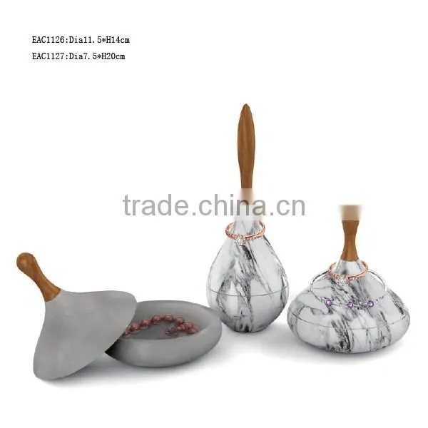 Luxury Design Cement Jewelry Box Ring Holder photo-4