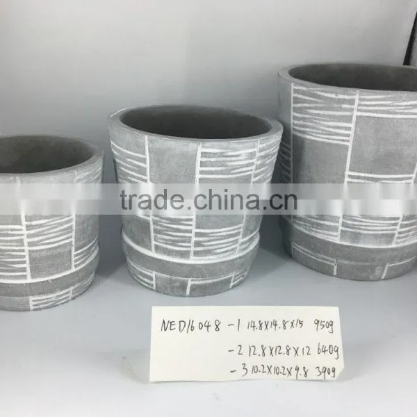 Round Cement Flower Pot for Decorative photo-4