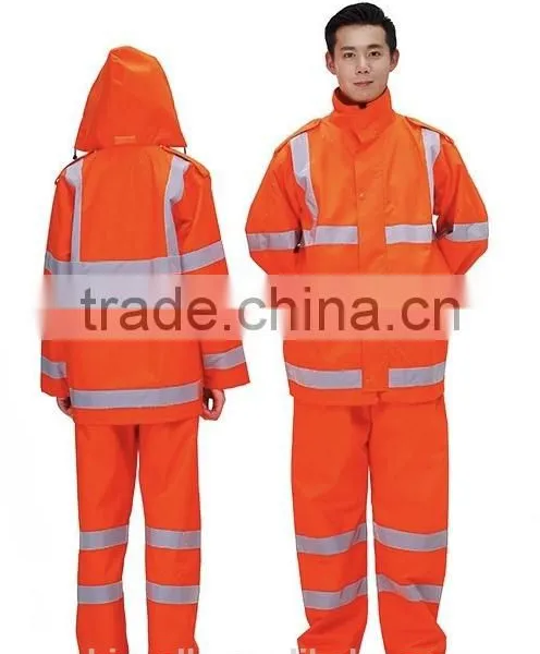 Waterpoof Orange High Visibility Reflective Winter Warm Safety Jacket photo-2