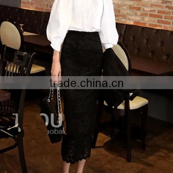 New Arrival Ladies/Women's Fashion Slim Fit Long Black Lace Skirt photo-5