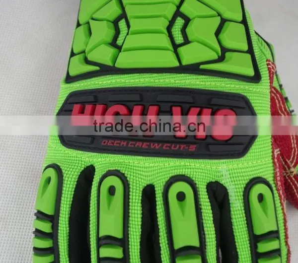 CE 4543 Anti Cut Slash Proof Impact Safety Gloves, Oil and Gas Safety Cut Resistant Rubber Gloves photo-5