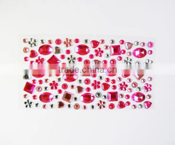 Colorful Self Adhesive Gems Custom Diamond Acrylic Rhinestone Sticker photo-3