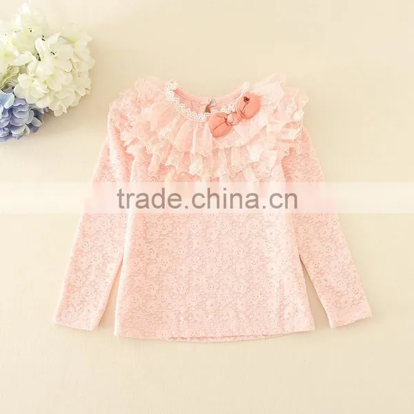 Fleece Undershirts Children Autumn Clothes High Quality Lace Girls Winter Lonh Sleeve Tee Warm Soft Kids Tee photo-3