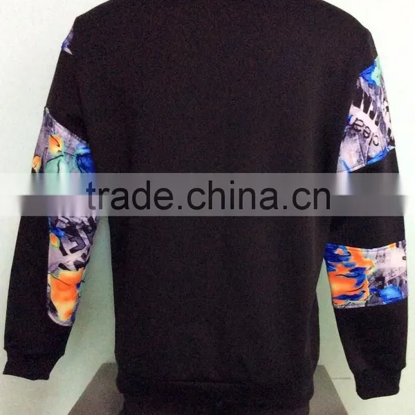 2016 New Design Plain Korean Fashion Men's Pullover Matching Varisty Hoodies in High Quality Windbreaker Clothing photo-2
