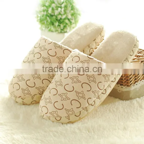 T160430 Autumn Winter Women Shoes Casual Soft Indoor Coral Fleece Letters Pattern Girls Ladies Couple Slippers