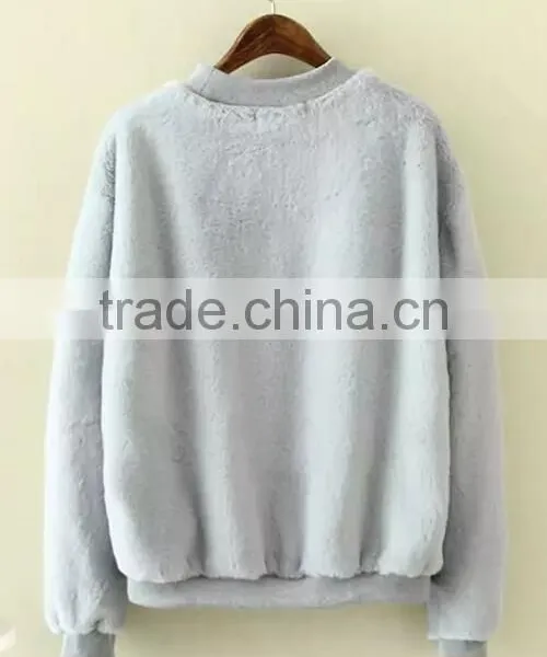 Runwaylover EY2334B New Style 2017 Ladies Fashion Pure Color Pullover Hoodie photo-2