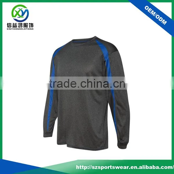 New Arrival Contrast Color Quick Dry Stretchy O-Neck Long Sleeve Men's Sport T-Shirt photo-3