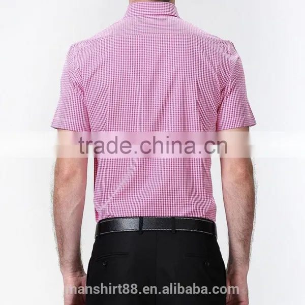 2017 New Fashion Short Sleeve Gingham/ Check Men's Fancy Casual Shirt photo-2