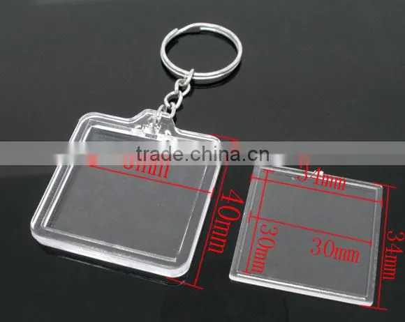 10 Key Chain&Key Rings W/Transparent Acrylic Picture Frames photo-2
