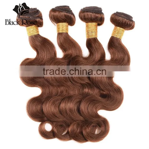 Black Rose Colored Brazilian Hair Weave, Wholesale Brown Color 4# Body Wave Human Hair Extension photo-4