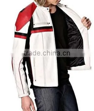 NEW MEN BIKER LEATHER JACKET photo-5