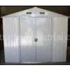Prefab White Apex Sliding Metal Shed , Easy Kit Gable Roof Garden Shed
