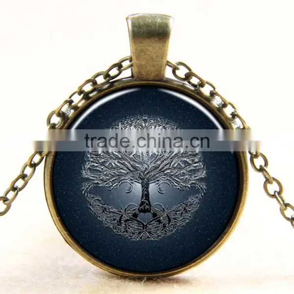 XP-TGN-LT-112 Best Price Antique Diy Image Dome Cabochon Tree Of Life Time Gem Necklace In Alloy photo-2