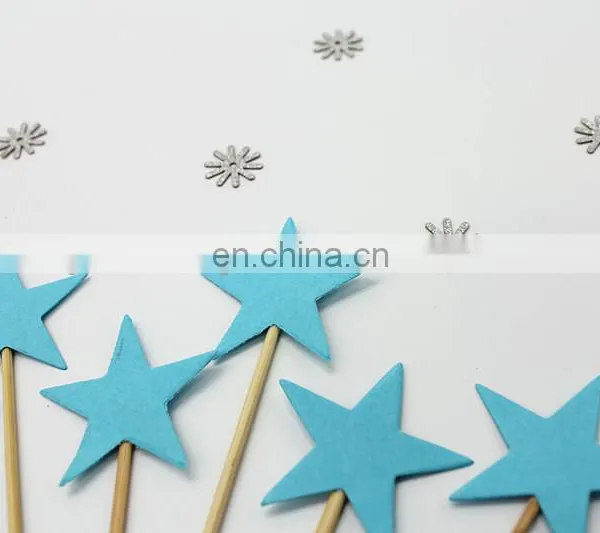 Blue Stars Cupcake Topper Birthday Party Cake Decorations photo-5