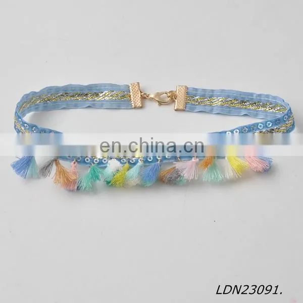 Colorful Tassel Choker With Matching Bracelet photo-3