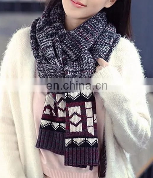 Faux Woolen Paisley Oblong Women Scarves Solid Warmer Scarf photo-5