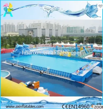 Above Ground Outdoor Giant PVC Pool Type Metal Frame Swimming Pool For Commercial photo-2