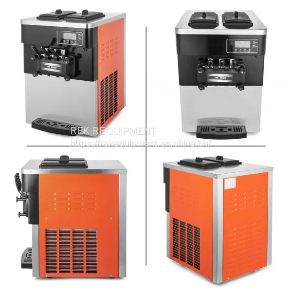 Commercial 3 Flavors Soft Ice Cream Machine 20-28kg/h Cones Maker photo-4