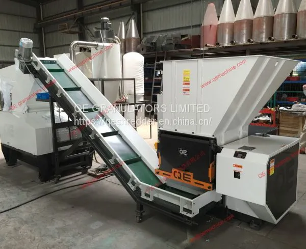 QSS2260 SINGLE SHAFT SHREDDER AND QE4060 STRONG GRANULATORS