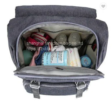Diaper Bag Large Capacity Mother Maternity Backpack With Changing Mat and Milk Bottle Bag photo-3
