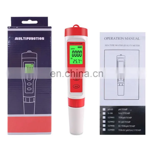 TDS/EC/pH Meter With Temp Water pH Meter 4 in 1 pH and Conductivity Moisture Temperature Sensor photo-4