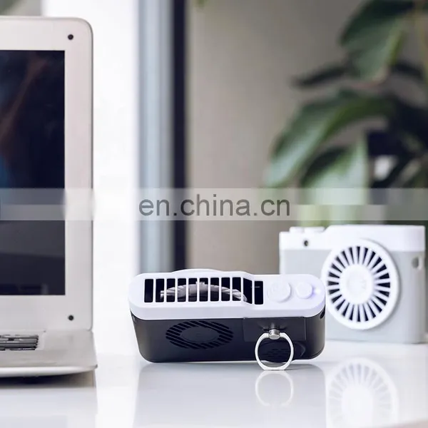 Summer Outdoor Camera Shape 3 Speed Car Hand Hold Power Banks Mini UBS Fans With Light photo-2
