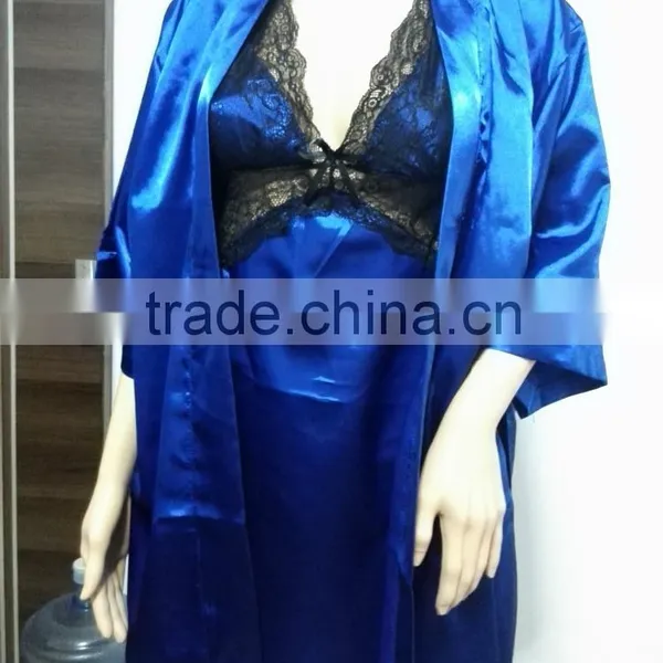 C71675A Very Sexy V-neck and Backness Silk Women Pajamas Suit2016 photo-3