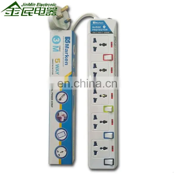 Yiwu 13A Power Socket 3M 4 Gang Lead Cords Universal Power Extension Socket photo-3