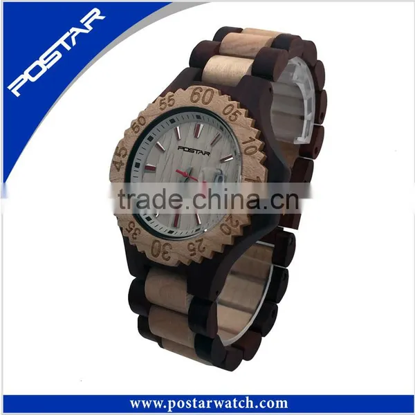 2016 New Arrival Bamboo Wooden Watch Custom Logo Japan Movt Quartz Wood Watch photo-2
