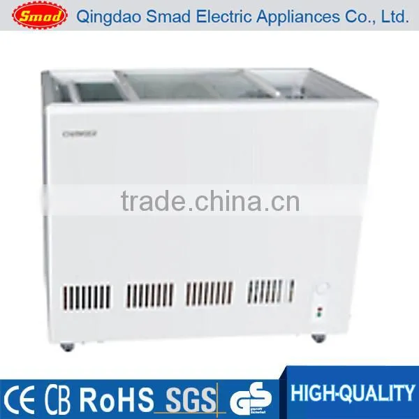 Sliding Glass Flat Door Ice Cream Showcase Deep Chest Freezer photo-4