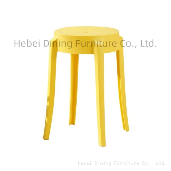 Orange Plastic Dining Chairs Backless DC-N16