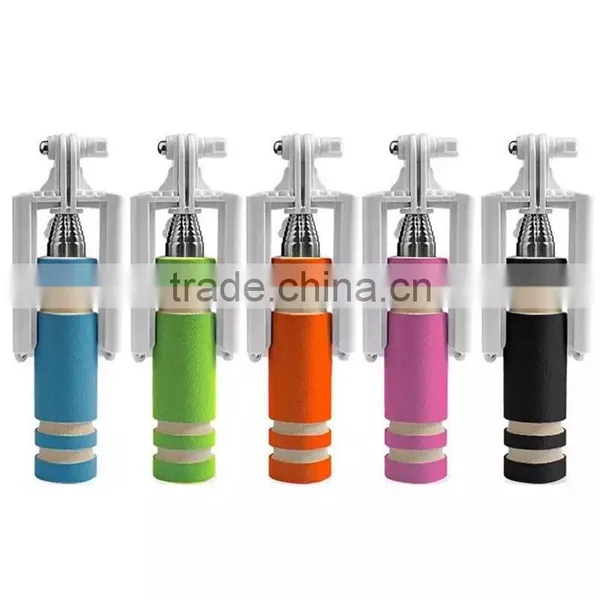 Fashion Colorful Mini Wired Selfie Stick Monopod With Cable Supplier's Choice