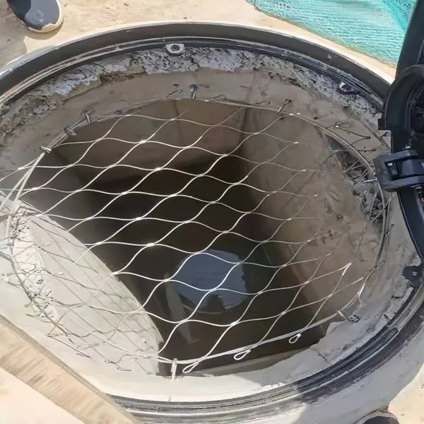 xuanrong manhole cover stainless steel anti-fall net, drainage pipe inspection well built-in anti-falling wire mesh, stainless steel wire rope net