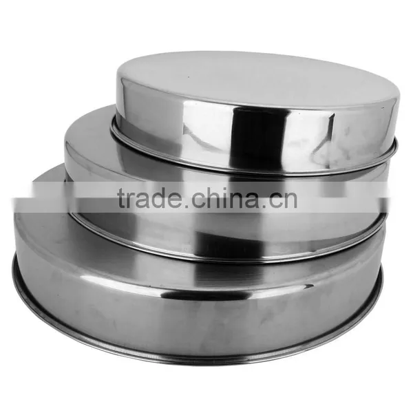 Traditional Cake Plate 3pcs Sest Baking Tray,stainless Steel Steam Food Tray photo-4