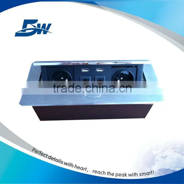 BW-T612 Concealed Tabletop European Electrical Switch Socket/Pop Up Conference Desk Outlet