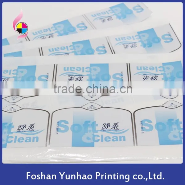Irregular Shape Sanitary Napkins Sealing Sticker Custom Waterproof Die Cut Label