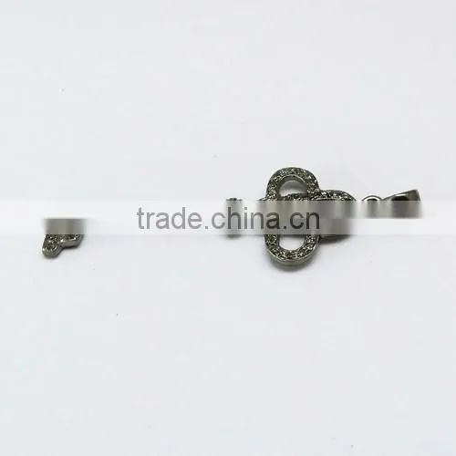 925 Sterling Silver Diamond Key Pendant, Silver Jewellery India, Handmade Silver Jewellery photo-5