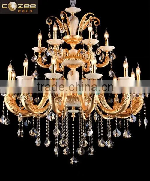 Contemporary Luxury Hotel Lobby Crystal Chandelier Pendant Hanging Lamp Suspension Light Fixture CZ5023/12+6