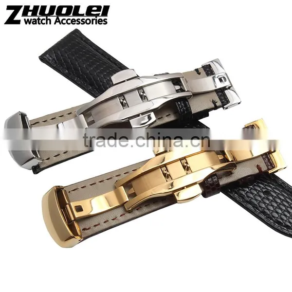 18|20|22|24mm High Quality Genuine Leather Men and Women's Watch Strap With Double Click Buckle Wholesale 3PCS