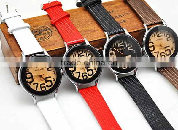 Brown Glass Lady Big Numbers Fashion Design Wrist Watch Women photo-2