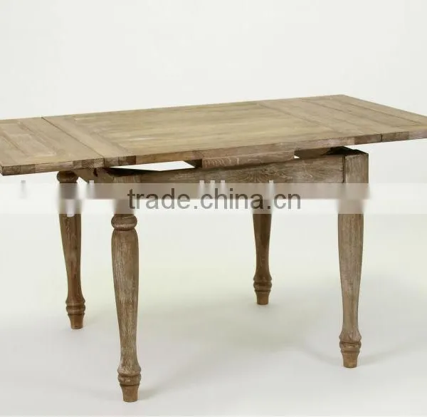 Antique Style Solid OAk Wooden Dining Table /Extensible Conference Table (DT-515F-OAK,90CM) photo-4